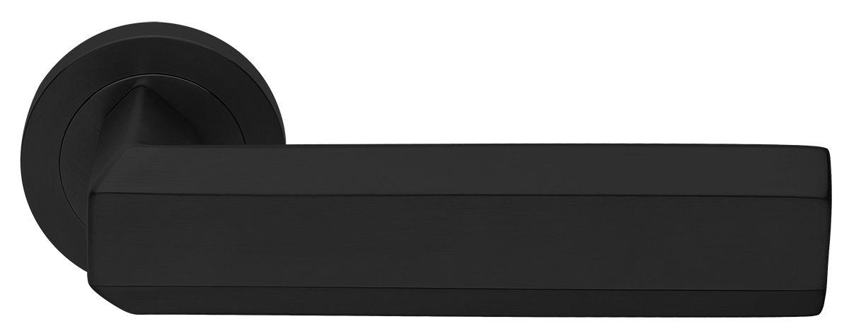 Ручка дверная HARMONY R2 NERO раздельная на круглой розетке, цвет - черный фото купить Улан-Удэ