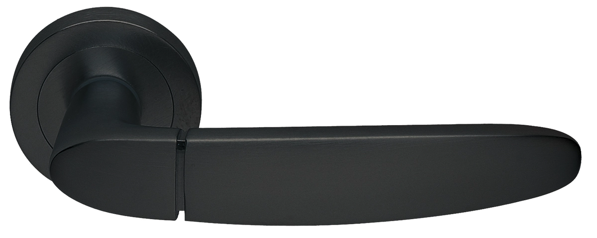 Ручка дверная SAIL R2 NERO раздельная на круглой розетке, цвет - черный фото купить Улан-Удэ