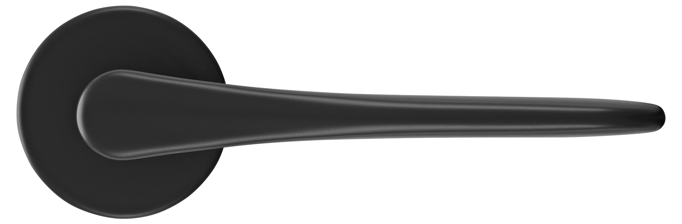 Ручка дверная AULA R5 NERO-ST на круглой розетке 7мм, цвет -  черный soft-touch фото купить в Улан-Удэ