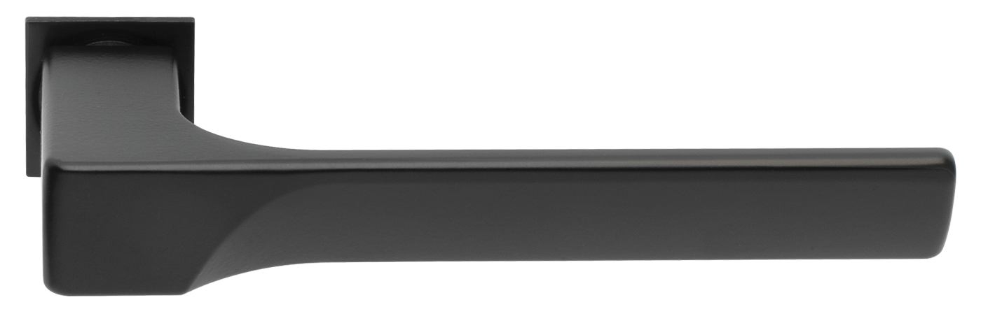 Ручка дверная FIORD-SM NERO-ST, с невидимой квадратной розеткой, цвет - черный soft-touch фото купить Улан-Удэ