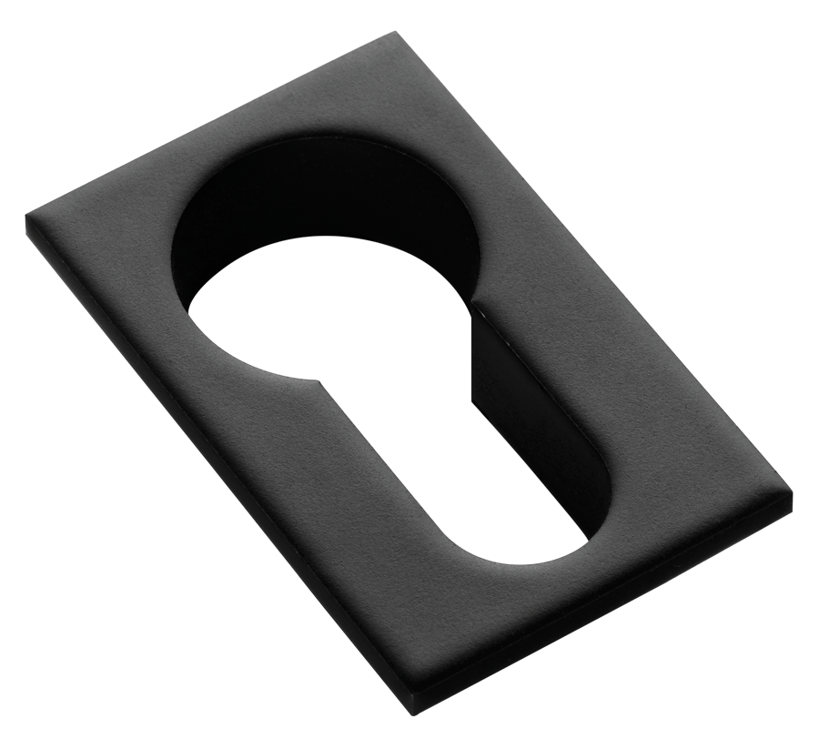 Накладка на евроцилиндр LUX-KH-SM NERO-ST квадратная невидимая, цвет - черный soft-touch фото купить Улан-Удэ