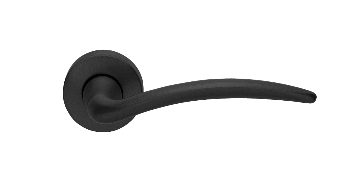 Ручка дверная MOGADOR R2 NERO раздельная на круглой розетке, цвет - черный фото купить Улан-Удэ