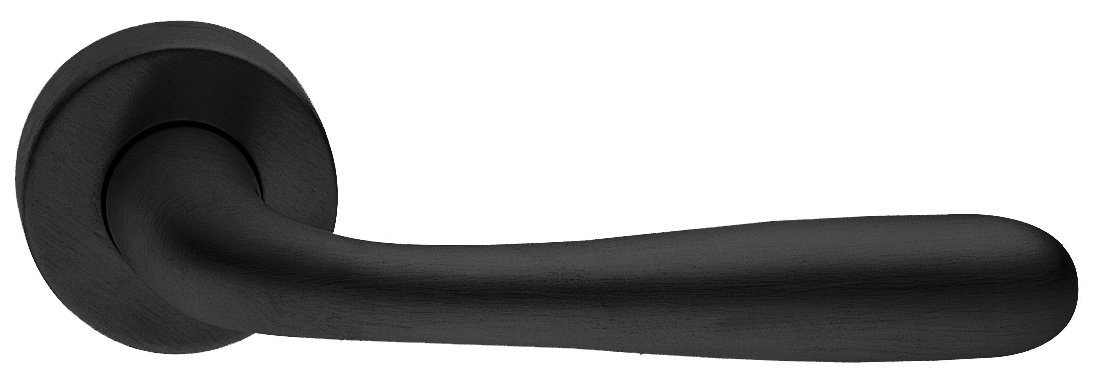 Ручка дверная RUBINO R2 NERO раздельная на круглой розетке, цвет - черный фото купить Улан-Удэ