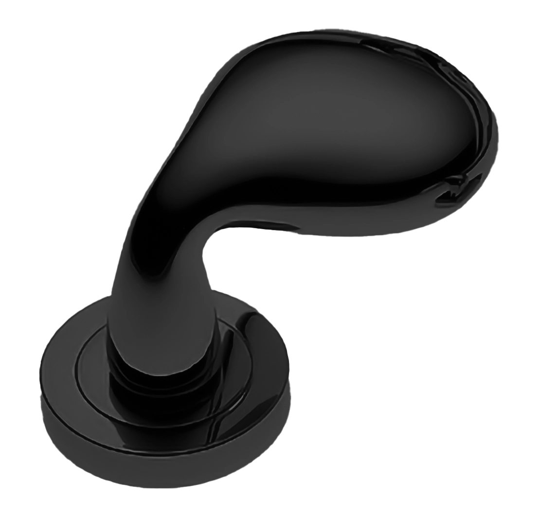 Ручка дверная SIENA-2 R2 NERO раздельная на круглой розетке, цвет - черный фото 1 Ручка дверная SIENA-2 R2 NERO раздельная на круглой розетке, цвет - черный фото купить Улан-Удэ