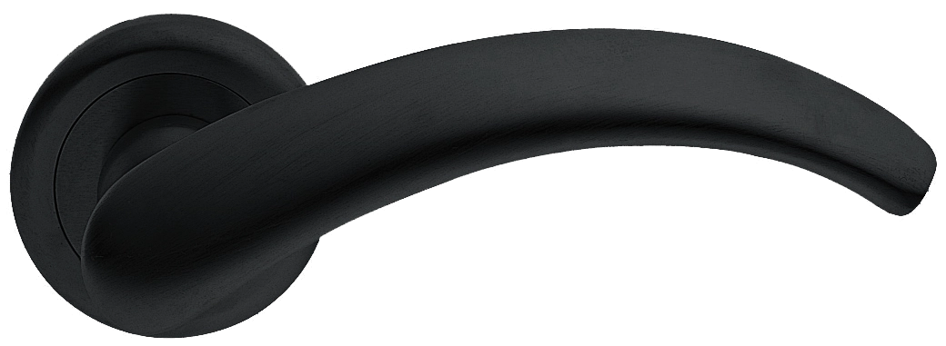 Ручка дверная ARCH R4 NERO раздельная на круглой розетке, цвет - черный фото купить Улан-Удэ