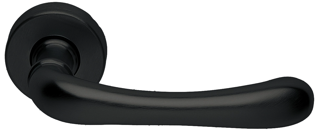 Ручка дверная RING R3-E NERO раздельная на круглой розетке, цвет - черный фото купить Улан-Удэ