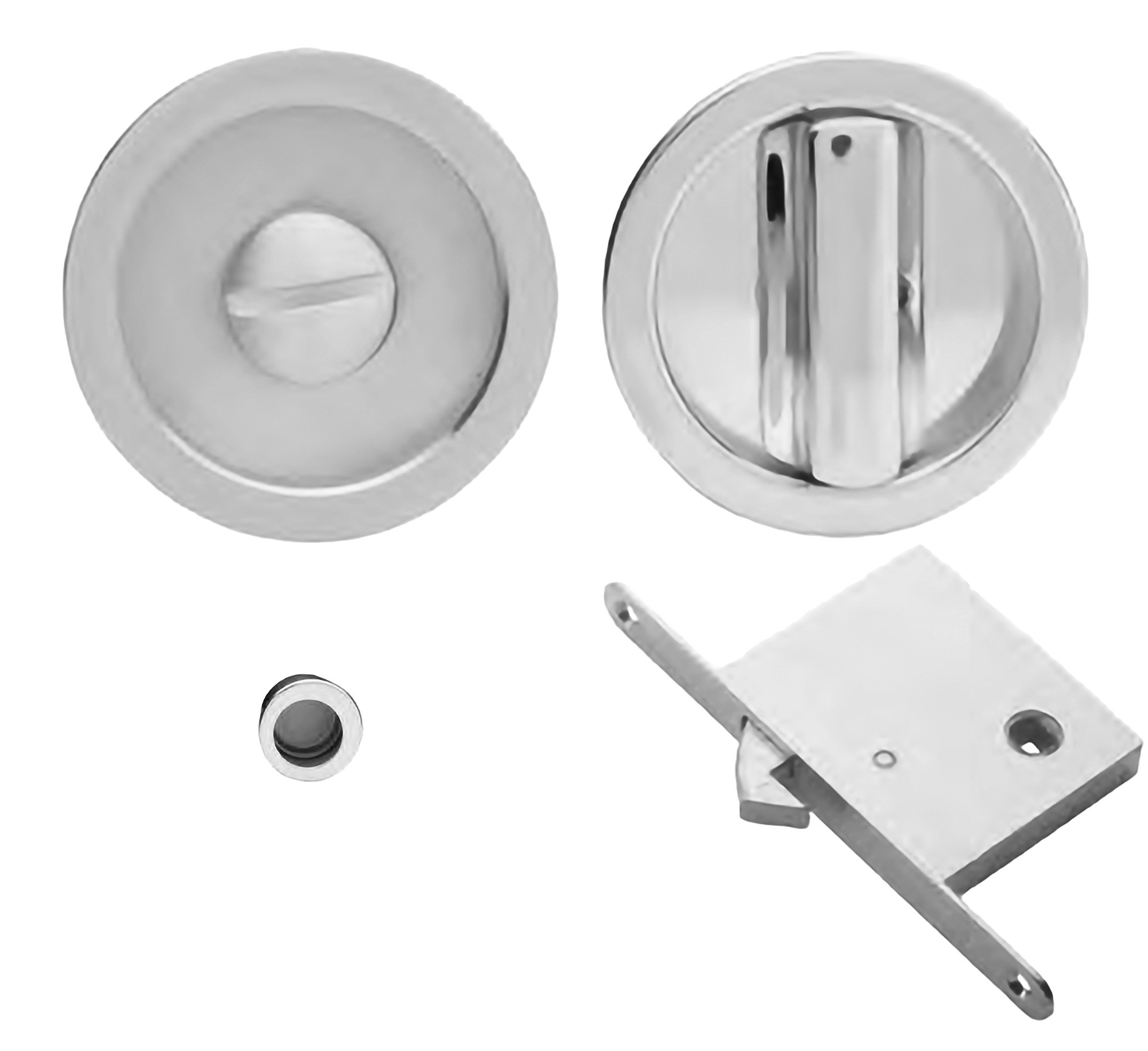 Ручки для раздвижной двери ART.55/B CRO с заверткой WC, пальчиковой ручкой и замком, цвет - хром фото купить Улан-Удэ