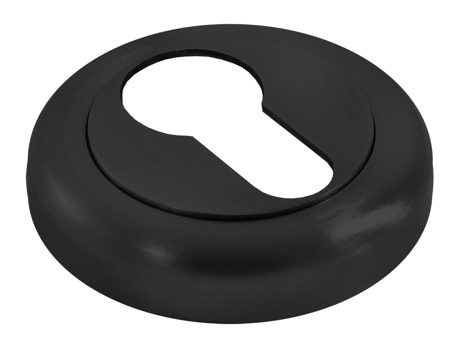 Накладка на ключевой цилиндр LUX-KH-R4 NERO на круглой розетке, цвет - черный фото фурнитура Улан-Удэ