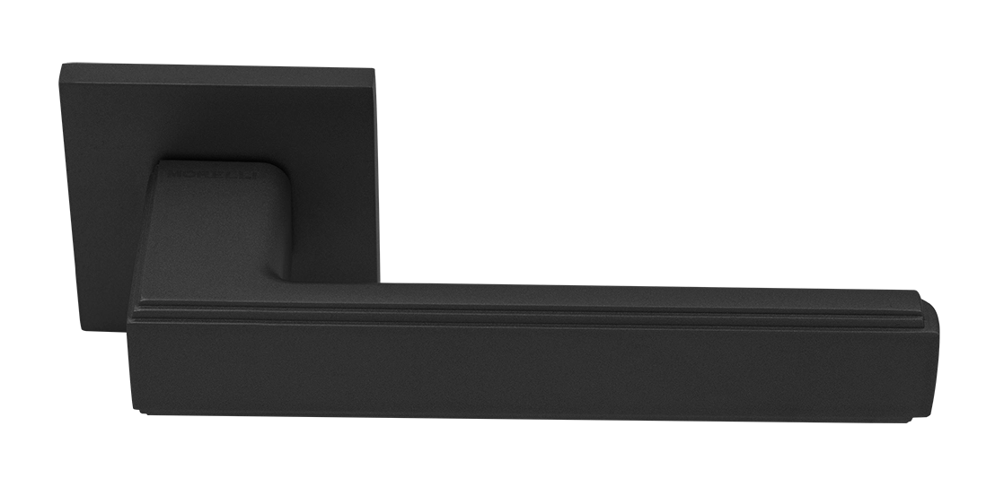 Ручка дверная MH-64-S6 BL STEPS на квадратной розетке 6 мм, цвет черный фото купить Улан-Удэ