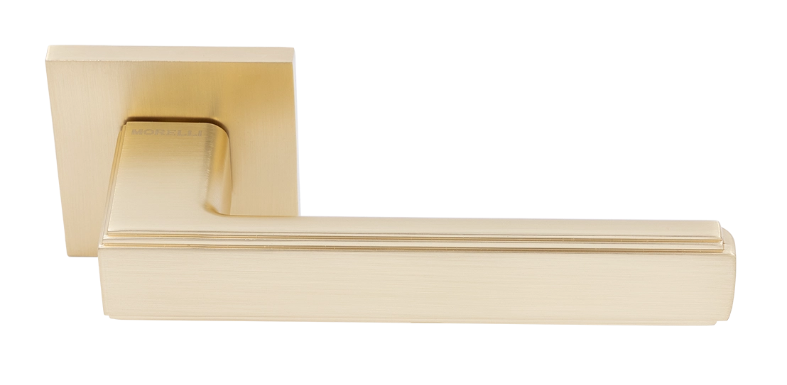 Ручка дверная MH-64-S6 MSG STEPS на квадратной розетке 6 мм, цвет матовое сатинированное золото фото купить Улан-Удэ