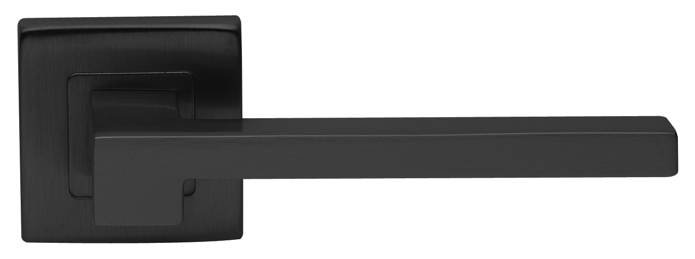 Ручка дверная STONE S3 NERO раздельная на квадратной розетке, цвет черный, латунь фото купить в Улан-Удэ