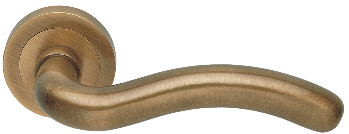 Ручка дверная SNAKE R2 BGO раздельная на круглой розетке, цвет - матовая бронза фото купить в Улан-Удэ
