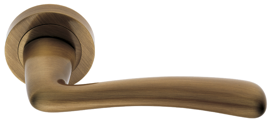 Ручка дверная COCKATOO R2 BGO раздельная на круглой розетке, цвет матовая бронза, латунь фото купить в Улан-Удэ