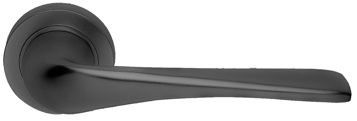 Ручка дверная LE MANS R2 NERO раздельная на круглой розетке, цвет - черный фото купить в Улан-Удэ