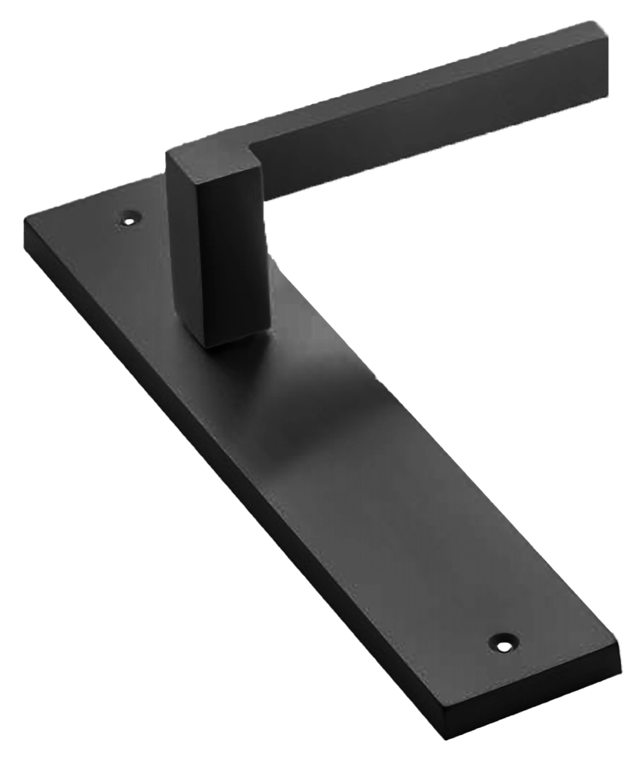 Ручка дверная на планке STONE PL NERO, цвет черный, латунь фото купить в Улан-Удэ