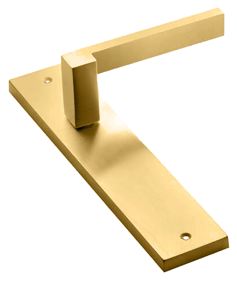 Ручка дверная на планке STONE PL OSA, цвет матовое золото, латунь фото купить в Улан-Удэ