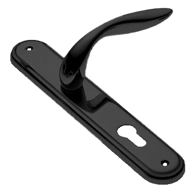 Ручка дверная на планке LEON PL NERO, цвет черный, латунь фото купить в Улан-Удэ