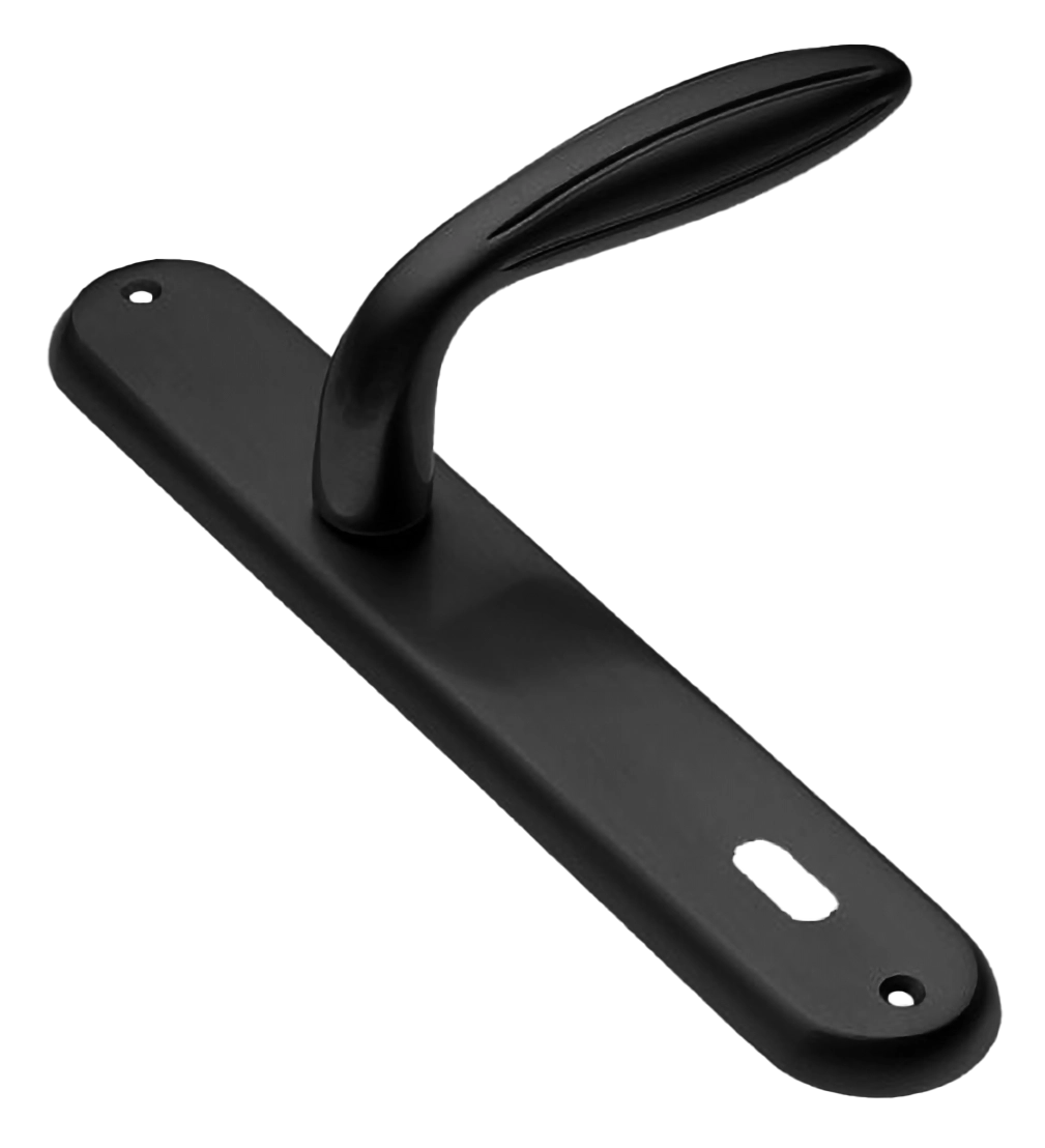 Ручка дверная на планке BUD PL NERO, цвет черный, латунь фото купить в Улан-Удэ