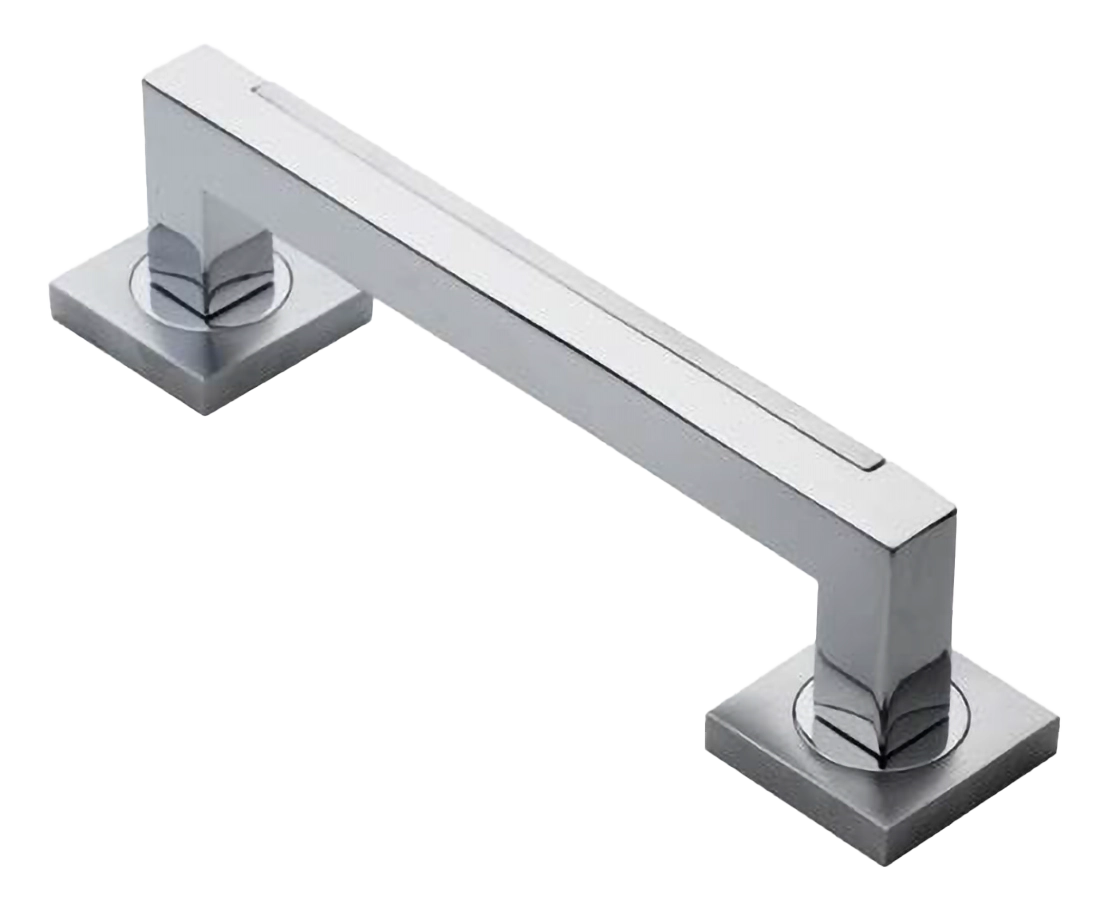 Ручка-скоба дверная ISLAND PH CRO на квадратной розетке на квадратной розетке, цвет хром, латунь фото купить в Улан-Удэ