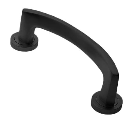 Ручка-скоба дверная WIND PH NERO на круглой розетке, цвет черный, латунь фото morelli Улан-Удэ