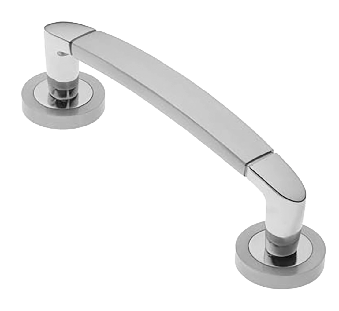 Ручка-скоба дверная SAIL PH CSA/CRO на круглой розетке, цвет матовый хром/хром, латунь фото купить в Улан-Удэ