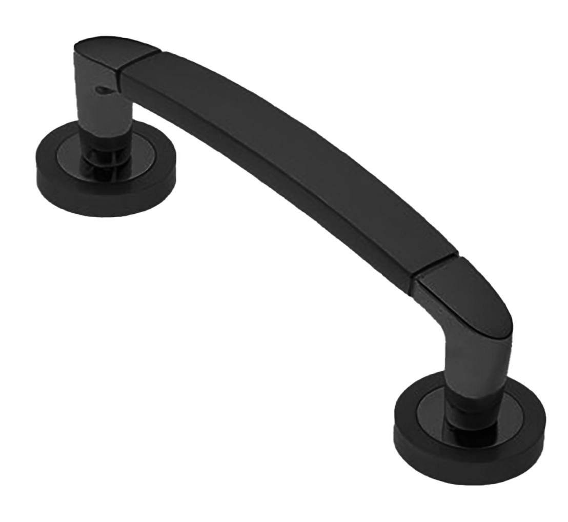 Ручка-скоба дверная SAIL PH NERO на круглой розетке, цвет черный, латунь фото купить в Улан-Удэ