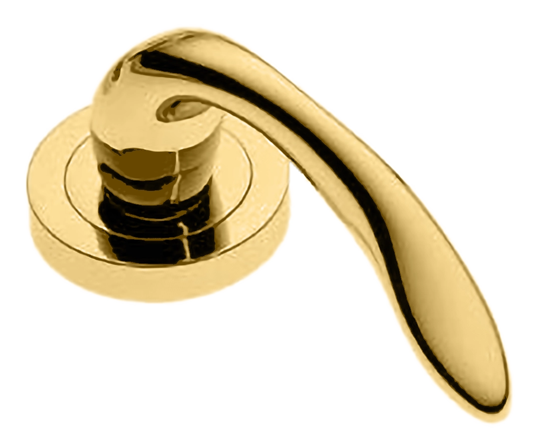 Ручка оконная LEON W1 OTL на прямоугольной розетке, цвет золото, латунь фото купить в Улан-Удэ