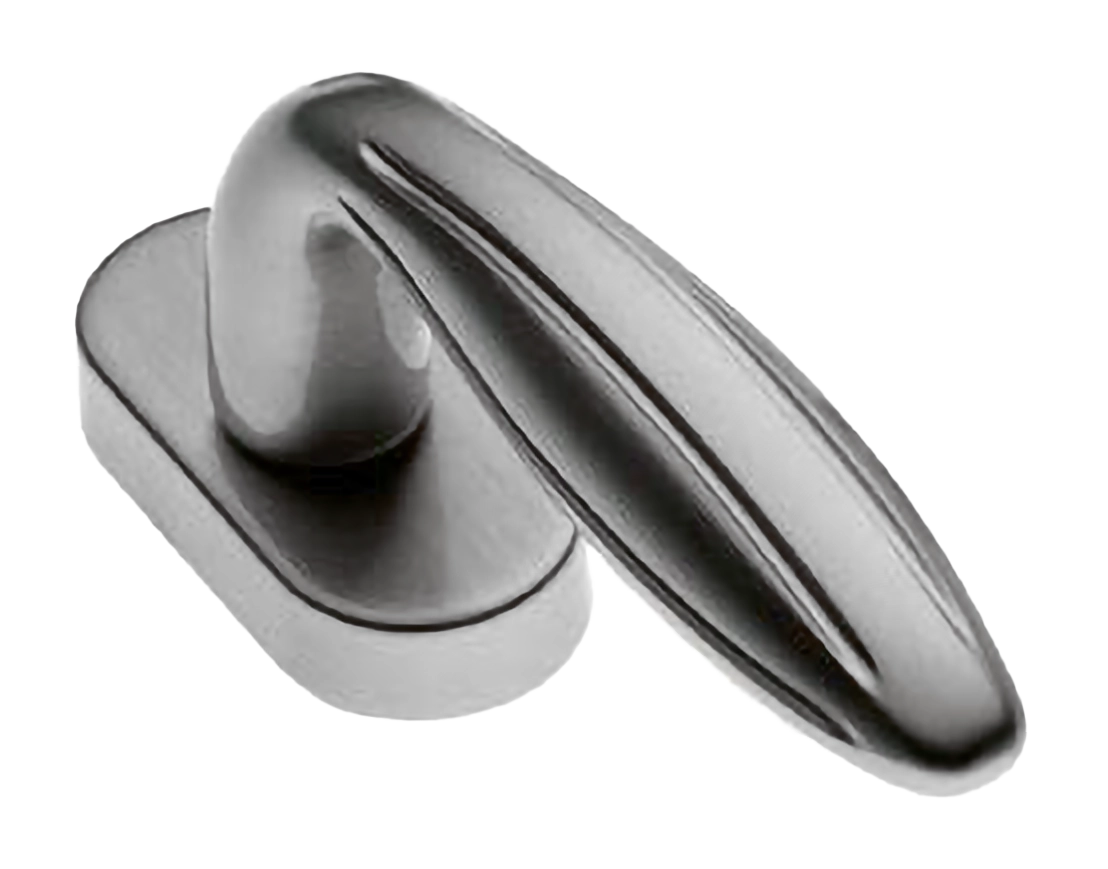 Ручка оконная BUD W1 CSA на прямоугольной розетке, цвет матовый хром, латунь фото купить в Улан-Удэ