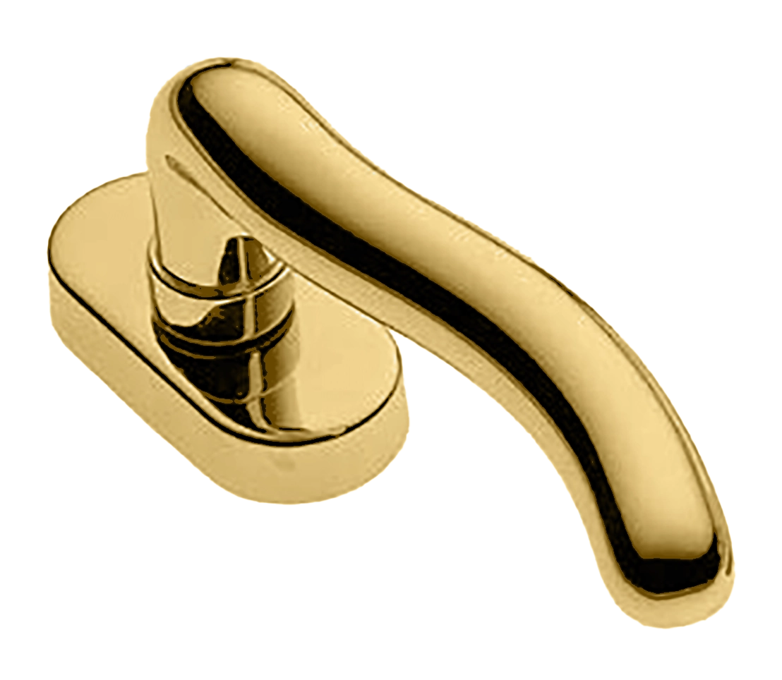 Ручка оконная SNAKE W1 OTL на прямоугольной розетке, цвет золото, латунь фото купить в Улан-Удэ