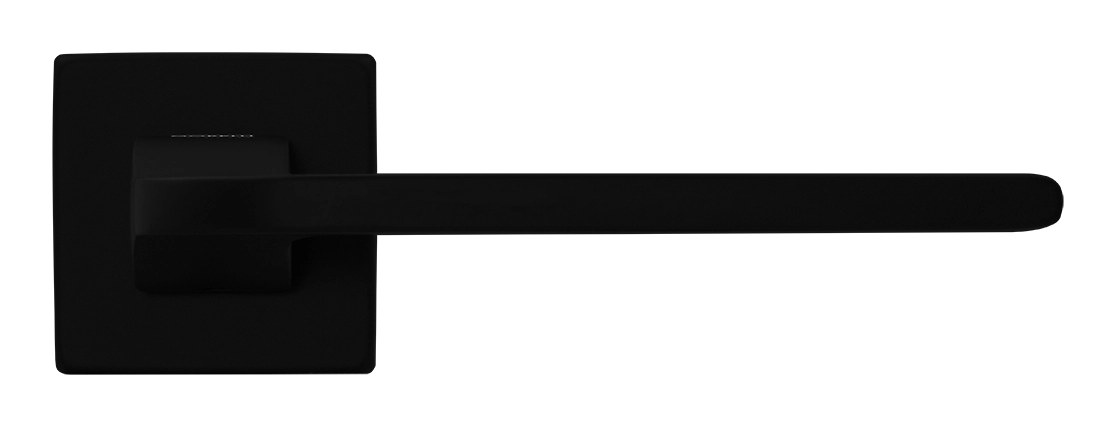 Ручка дверная SPUTNIK S5 NERO-ST на квадратной розетке, цвет черный soft-touch, ЦАМ фото купить в Улан-Удэ