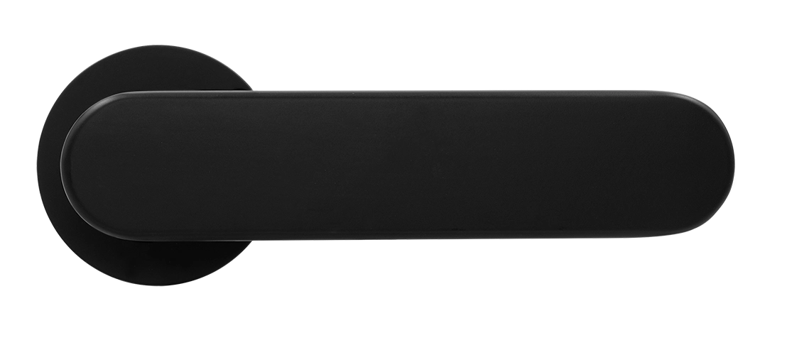 Ручка дверная MH-65-R6 R6 SEMPIONE BL на круглой розетке, цвет черный фото купить в Улан-Удэ