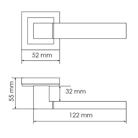 Комплект дверных ручек MH-28 BL-S + защёлка бесшумная 1895P BL + петли врезные универсальные MSN 100X70X2.5-4BB BL (2шт), цвет черный фото купить в Улан-Удэ