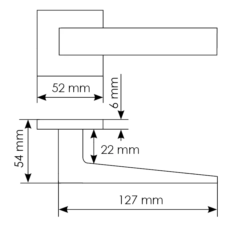 Комплект дверных ручек MH-54-S6 GR + завертка сантехническая MH-WC-S6 GR + защёлка бесшумная M1895P GR + петли врезные универсальные MSN 100X70X2.5-4BB GR (2шт), цвет графит фото купить в Улан-Удэ