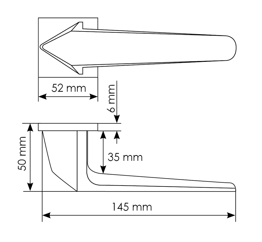Комплект дверных ручек MH-55-S6 BL + защёлка бесшумная M1895 BL + петли врезные универсальные MSN 100X70X2.5-4BB BL (2шт), цвет черный фото купить в Улан-Удэ
