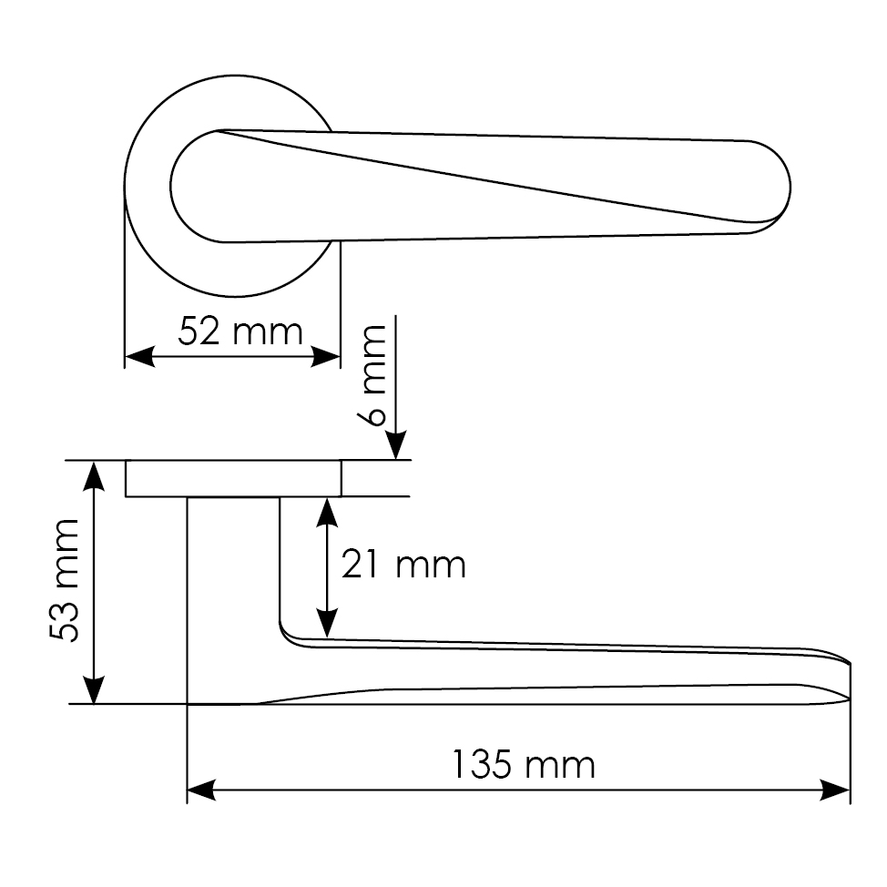 Комплект дверных ручек MH-58-R6 SC + сантехническая завертка MH-WC-R6 SC + защёлка бесшумная M1895 SC + петли врезные универсальные MSN 100X70X2.5-4BB SC (2шт), цвет матовый хром фото купить в Улан-Удэ
