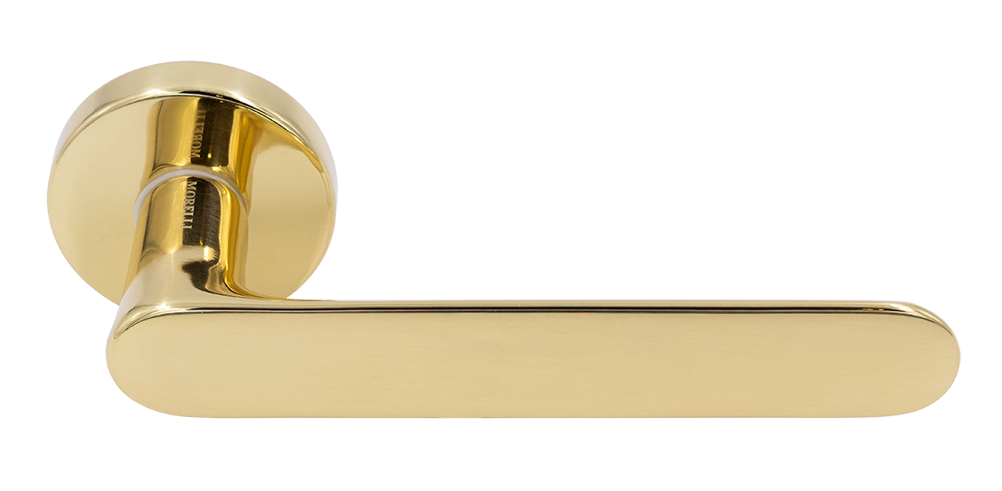Ручка дверная LE BOAT R5 OTL раздельная на круглой розетке, цвет золото, латунь фото купить Улан-Удэ