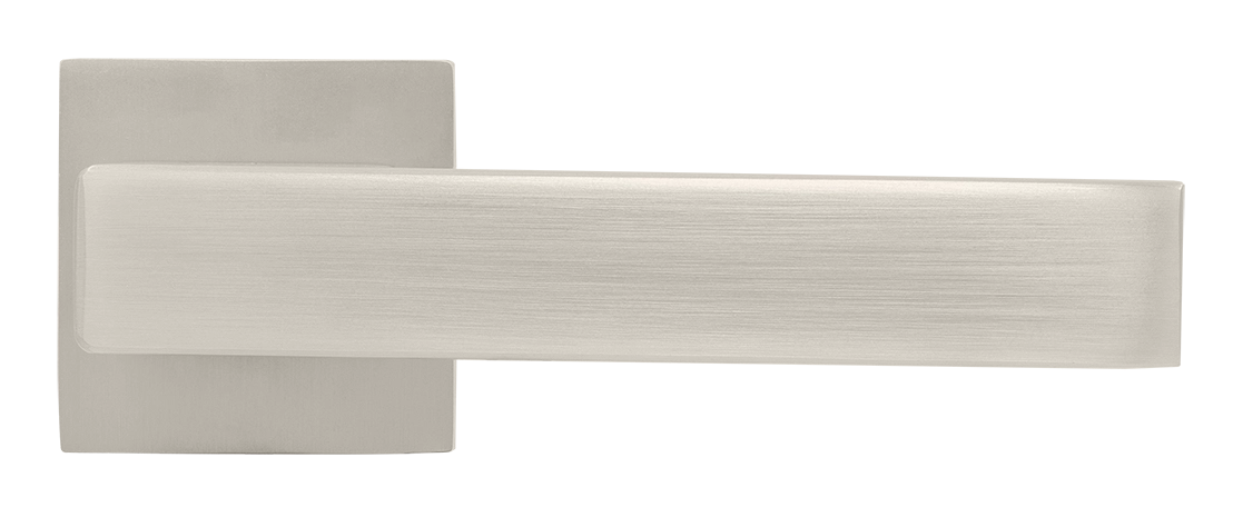 Ручка дверная LOT MH-56-S6 MSN раздельная на квадратной розетке 6 мм, цвет матовый сатинированный никель, ЦАМ фото купить в Улан-Удэ