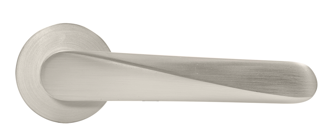 Ручка дверная CAYAN MH-58-R6 MSN раздельная на круглой розетке 6 мм, цвет матовый сатинированный никель, ЦАМ фото купить в Улан-Удэ