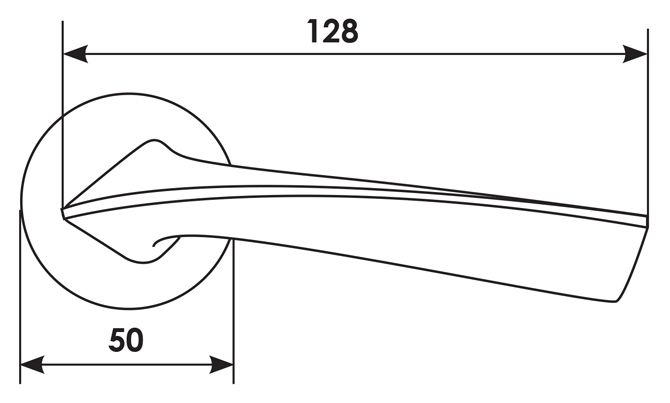 Ручка дверная COMETA R5 NIS раздельная на круглой розетке, цвет матовый никель, ЦАМ фото купить в Улан-Удэ