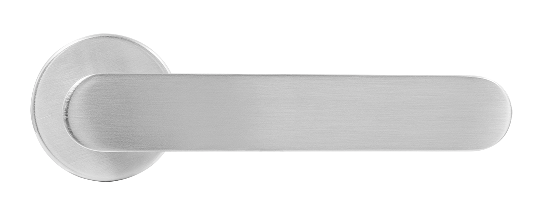 Ручка дверная LE BOAT R5 CSA раздельная на круглой розетке, цвет матовое матовый хром, латунь фото купить в Улан-Удэ