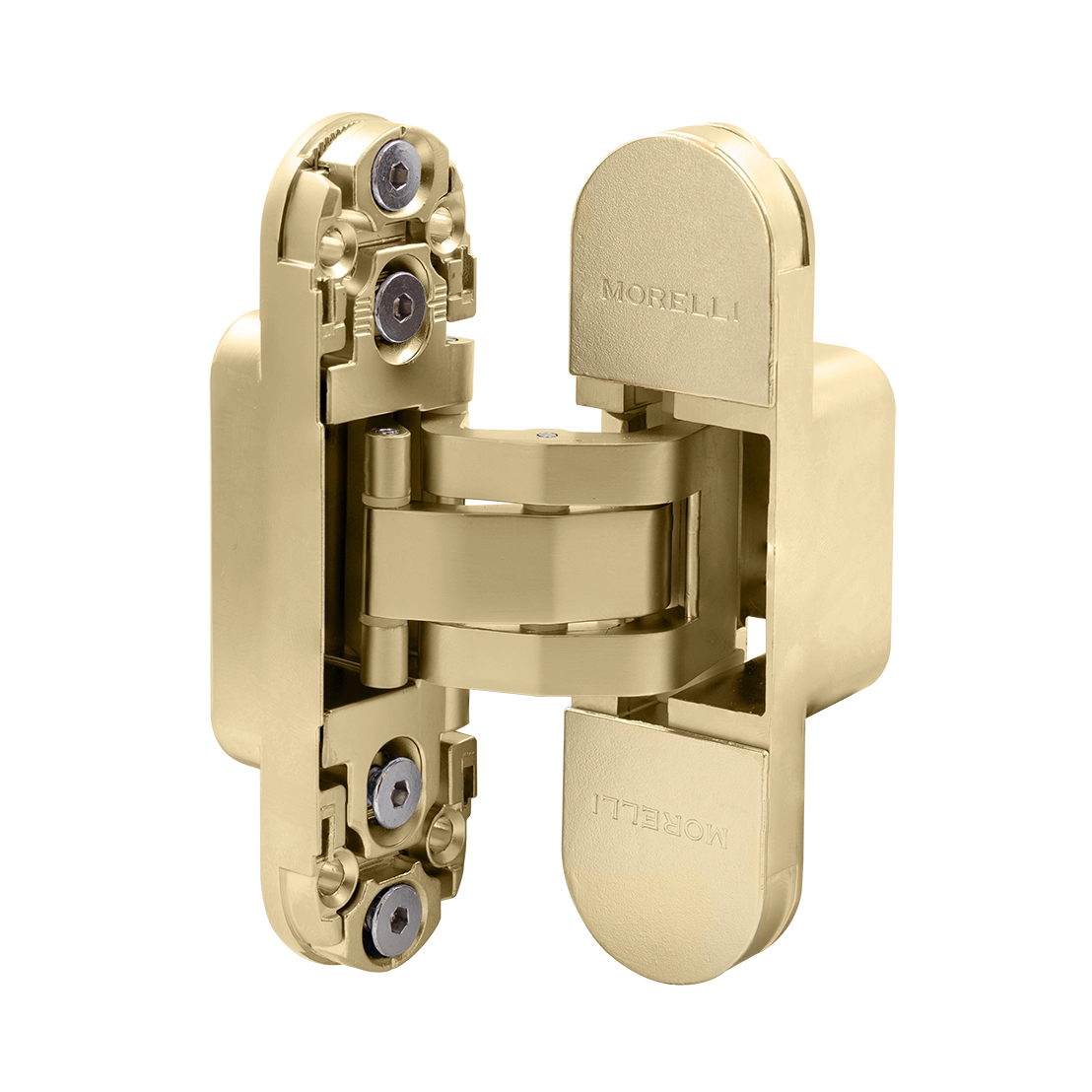 Петля скрытая HH-24 MSG врезная с 3D-регулировкой вес полотна до 40 кг, цвет матовое сатинированное золото фото купить в Улан-Удэ