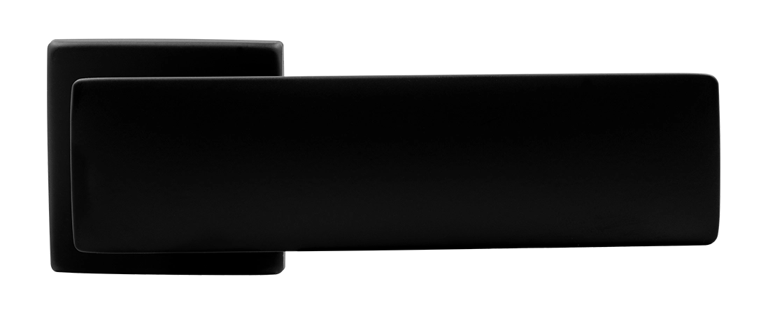 Ручка дверная SPACE S5 NERO-ST на квадратной розетке, цвет черный soft-touch, ЦАМ фото купить в Улан-Удэ