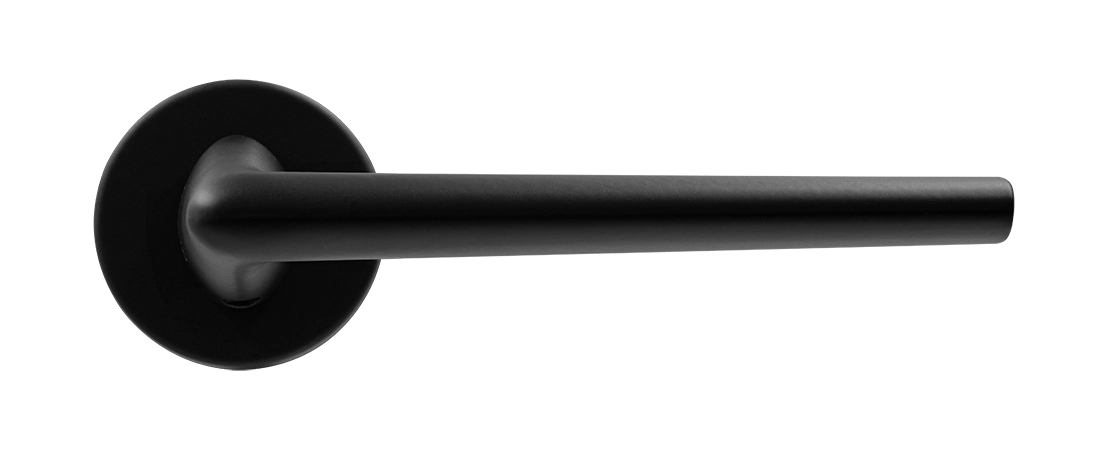 Ручка дверная THE FORCE R5 NERO-ST на круглой розетке, цвет черный soft-touch, ЦАМ фото купить в Улан-Удэ