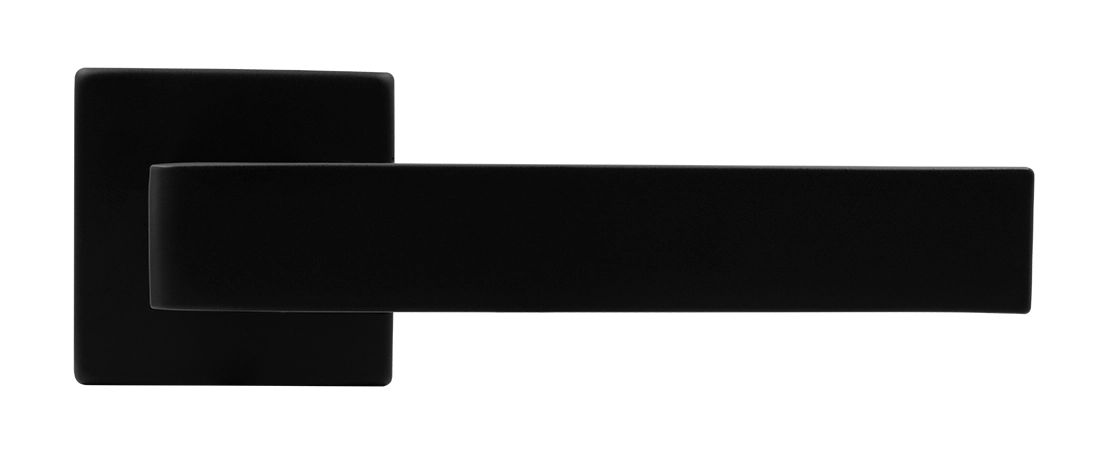 Ручка дверная HORIZONT S5 NERO-ST на квадратной розетке, цвет черный soft-touch, ЦАМ фото купить в Улан-Удэ