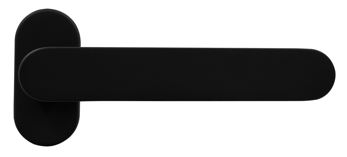Ручка оконная LE BOAT W1 NERO-ST на прямоугольной розетке, цвет черный soft-touch, латунь фото купить Улан-Удэ