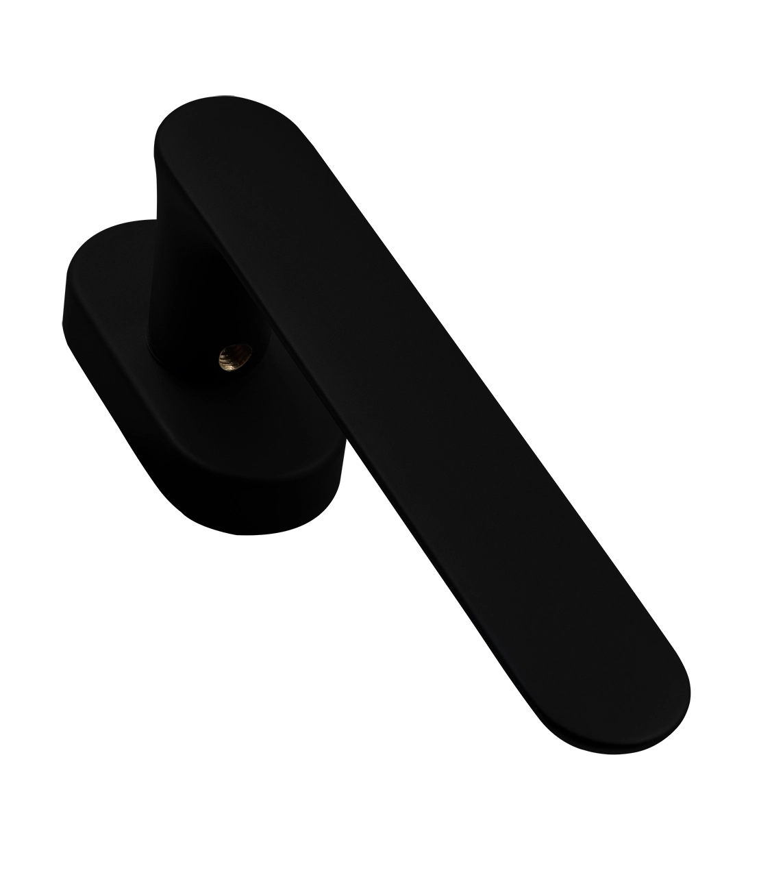 Ручка оконная LE BOAT W1 NERO-ST на прямоугольной розетке, цвет черный soft-touch, латунь фото фурнитура Улан-Удэ