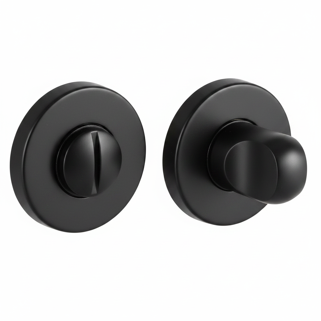 Завертка сантехническая LUX-WC-R3-E NERO-ST на круглой розетке цвет черный soft-touch, ЦАМ фото купить Улан-Удэ