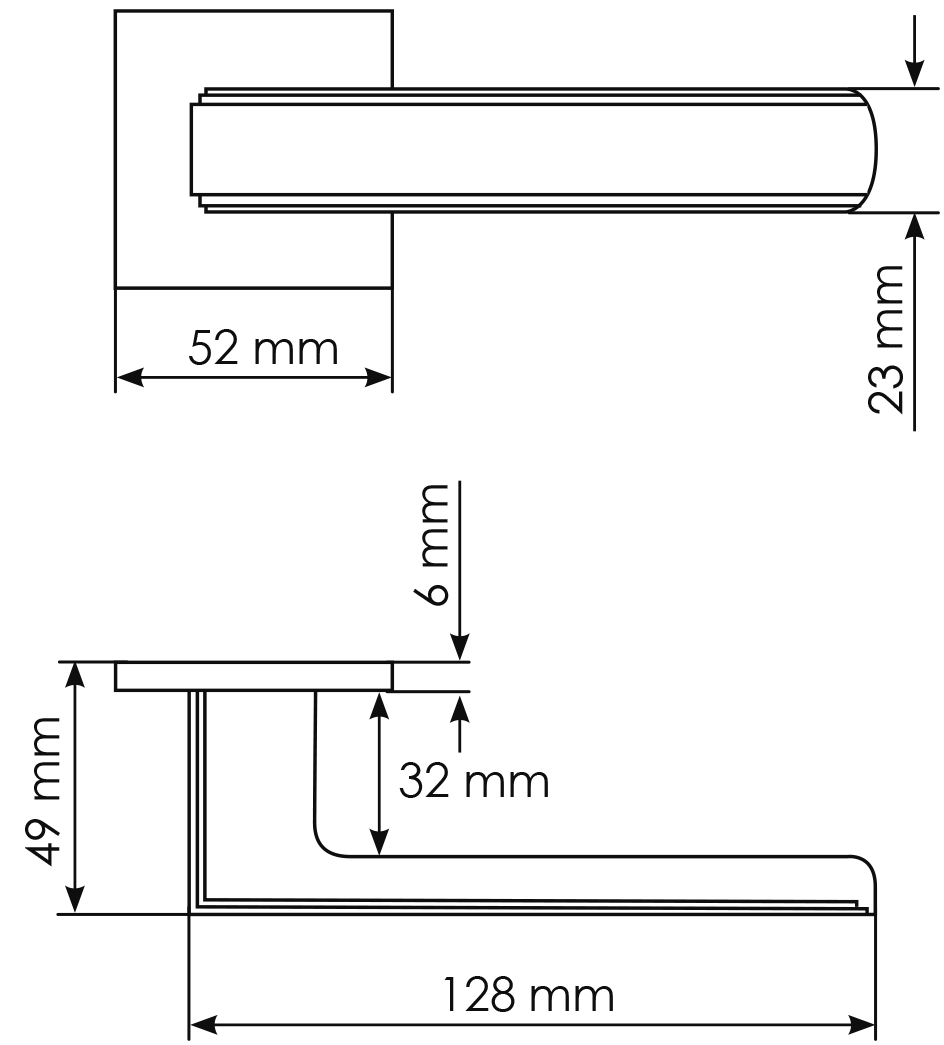 Ручка дверная MH-64-S6 ASC STEPS на квадратной розетке 6 мм, цвет анодированный матовый хром фото фурнитура Улан-Удэ
