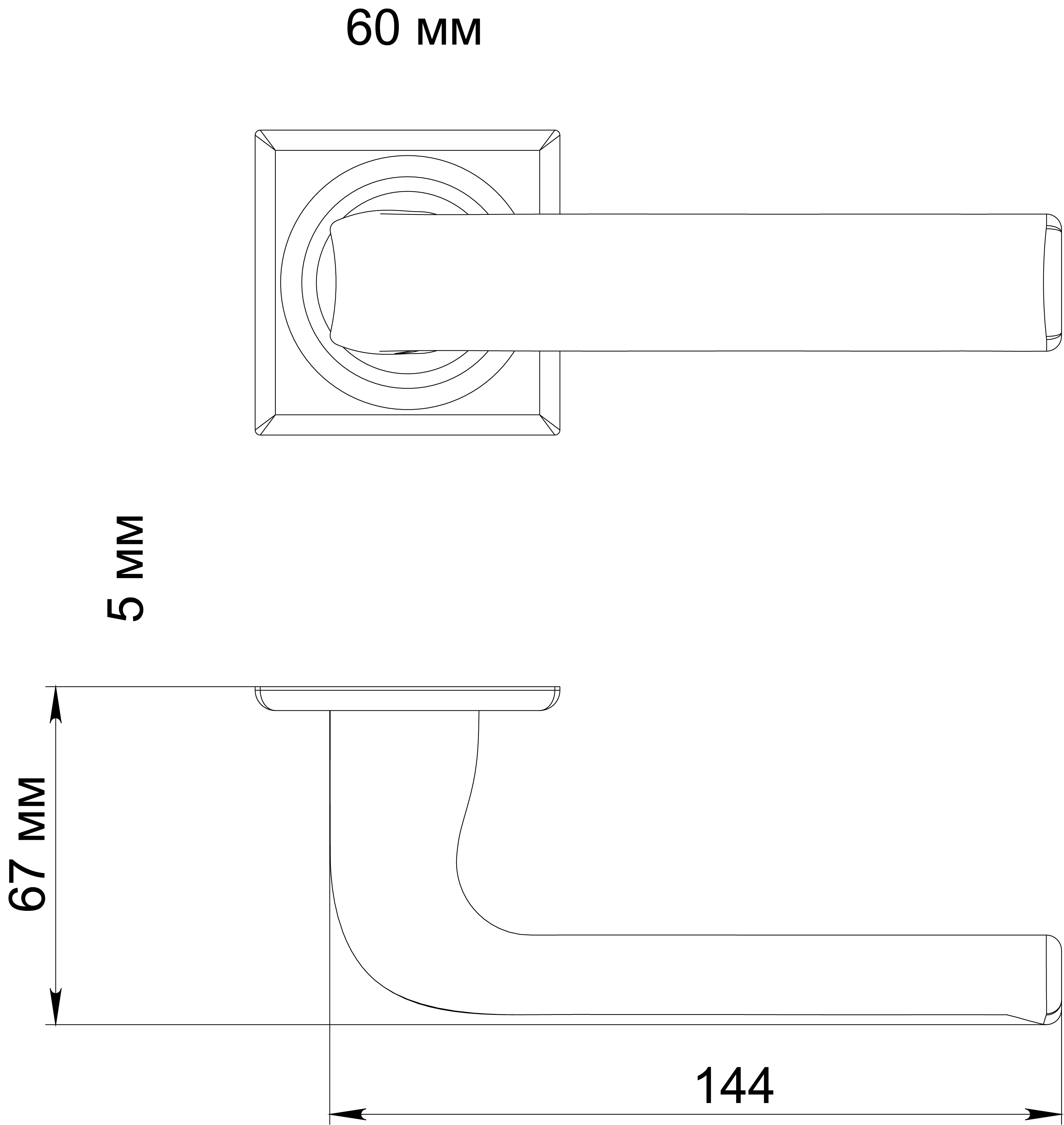 Ручка дверная THE BUS STATION S7 WF на квадратной розетке, цвет Зимняя стужа/Winter Frost фото фурнитура Улан-Удэ