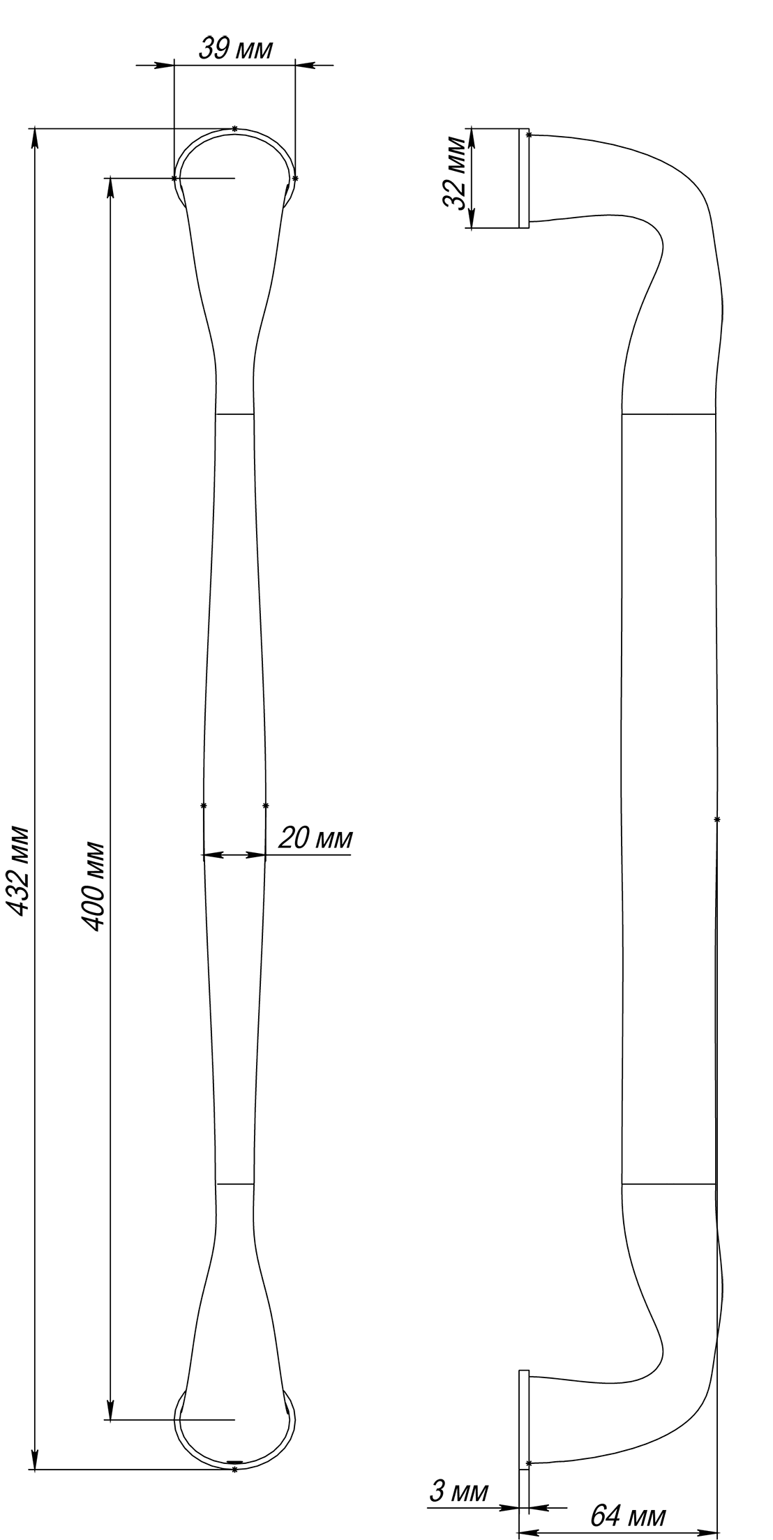 Ручка-скоба LVB PH WF, цвет Зимняя стужа/Winter Frost фото купить в Улан-Удэ